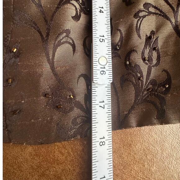 Jessica Howard Brown 20W Brocade Cropped
Open Bell Sleeve Holiday Jacket - Picture 7 of 7